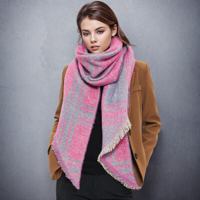 Raw Hem Polyester Scarf