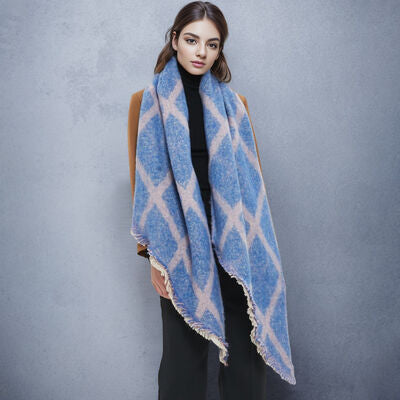 Raw Hem Polyester Scarf